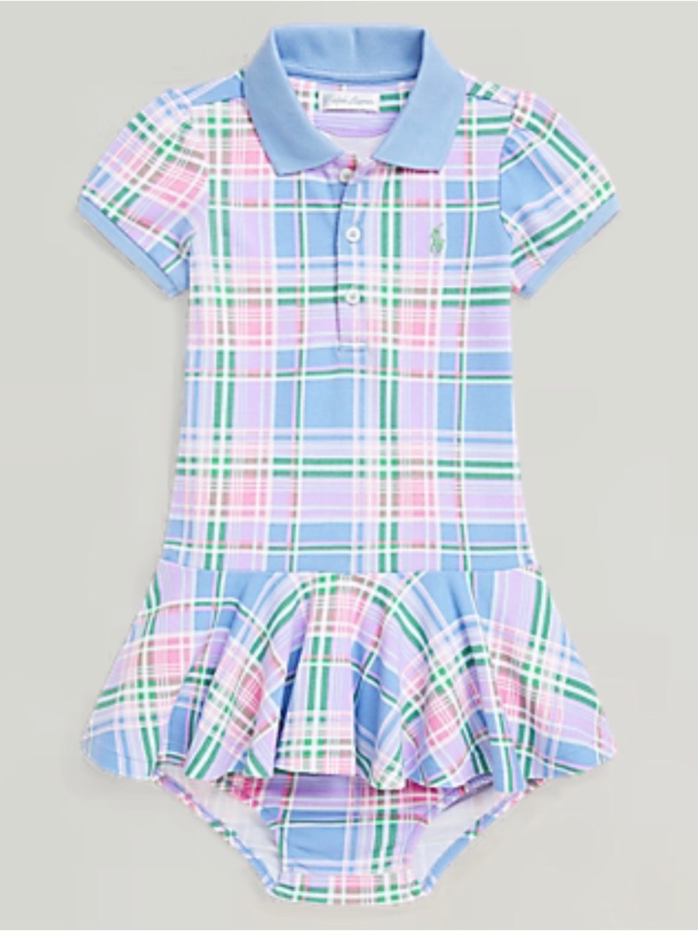 Ralph Lauren Pastel Plaid Polo Dress & Bloomers